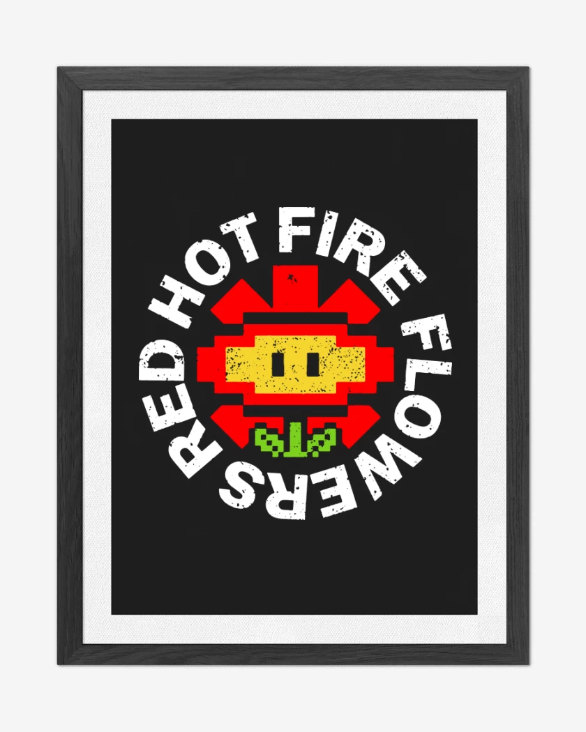 Cuadro decorativo Negro de Red Hot Fire Flowers
