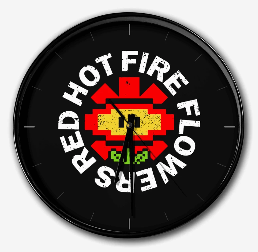 Reloj Negro de Red Hot Fire Flowers