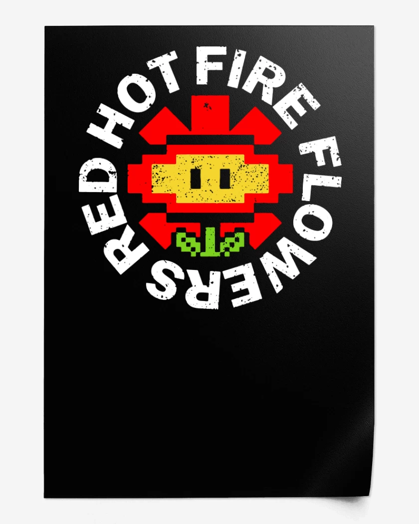 Print Red Hot Fire Flowers