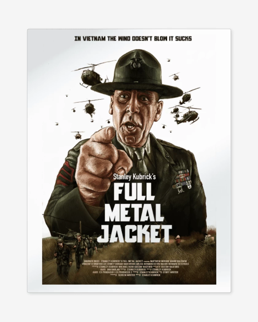 Print metalico A Stanley Kubrick Film: Full Metal Jacket