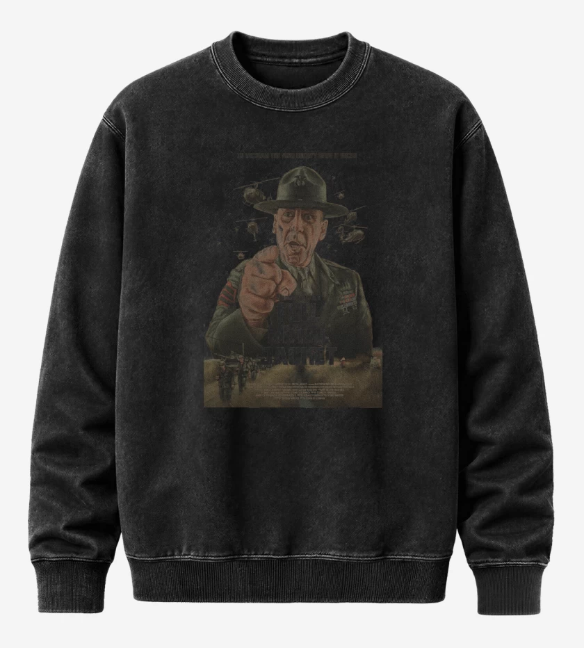 Poleron Polo Acid Wash Negro de A Stanley Kubrick Film: Full Metal Jacket
