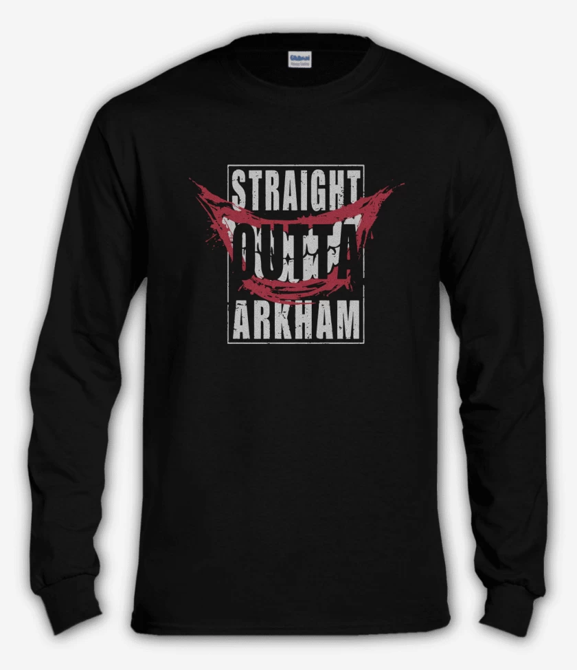 Polera manga larga Straight outta arkhman