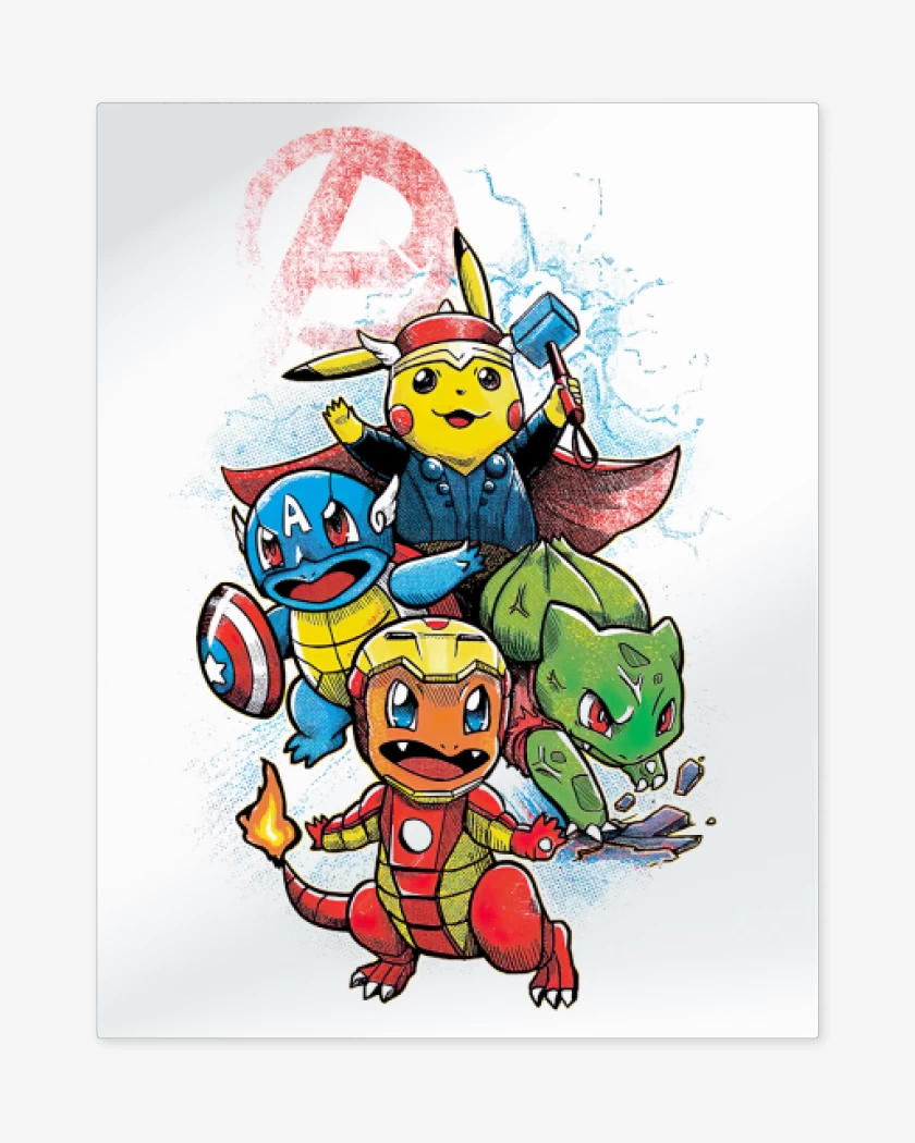 Print metalico Blanco de Pokengers