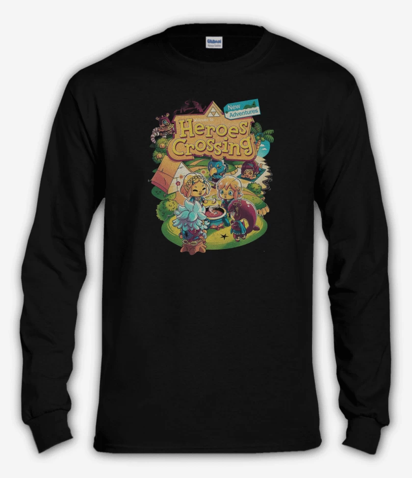 Polera manga larga Negro de Heroes Crossing