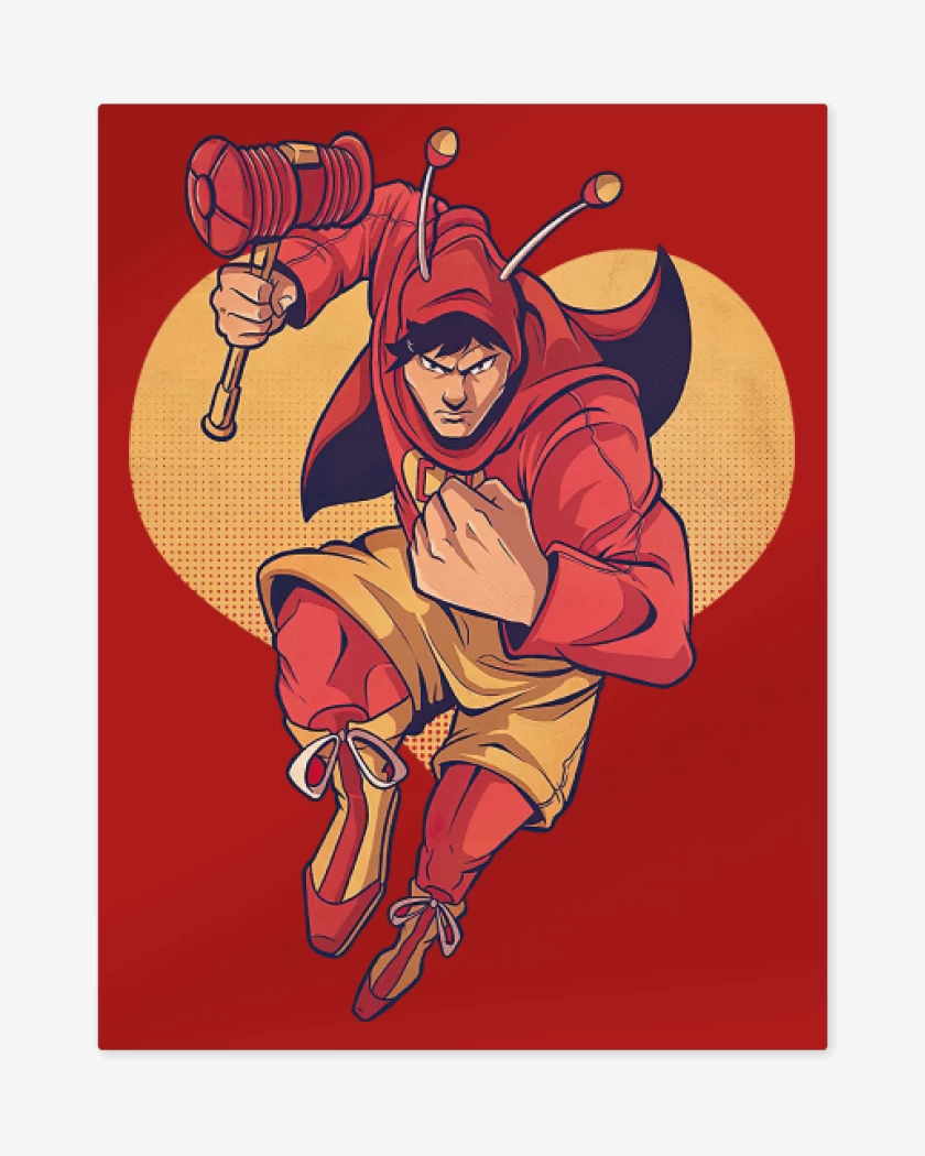 Print metalico Rojo de Super Chapulin