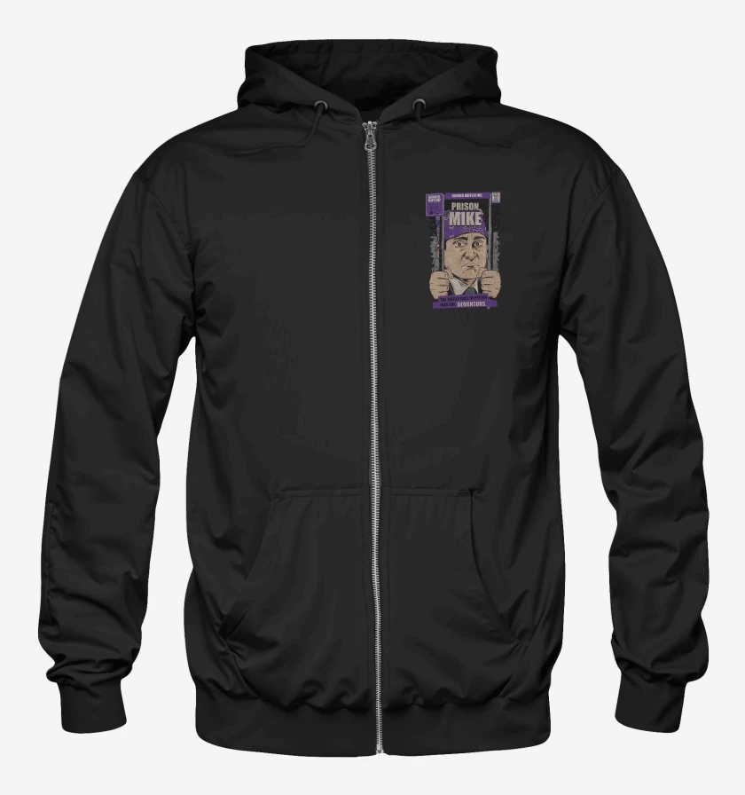Poleron Canguro con cierre Negro de Prison Mike