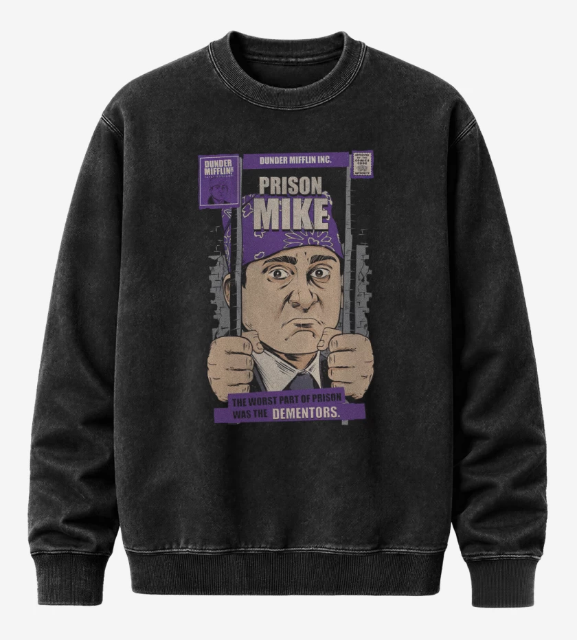 Poleron Polo Acid Wash Negro de Prison Mike