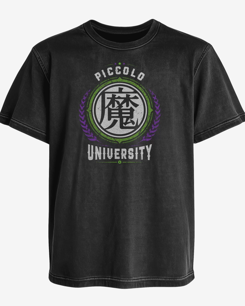 Polera desgastada Negro de Piccolo University 2