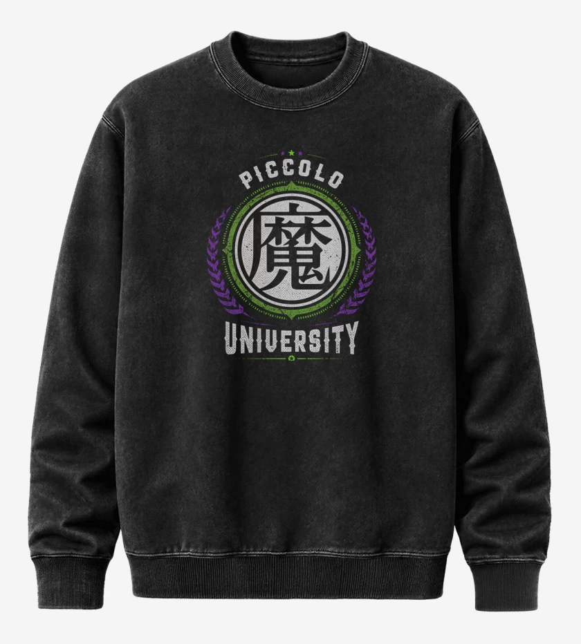 Poleron Polo Acid Wash Negro de Piccolo University 2