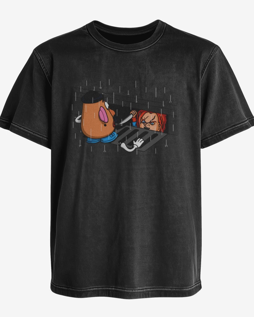 Polera desgastada Negro de Chucky