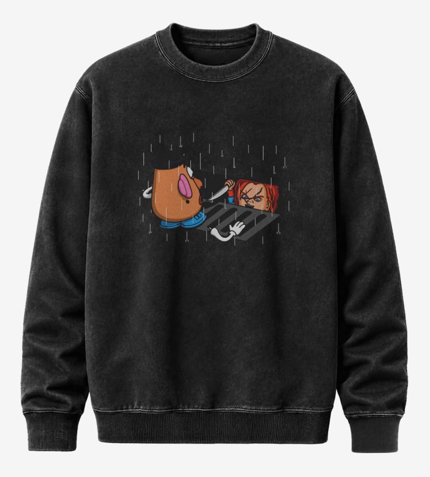 Poleron Polo Acid Wash Negro de Chucky
