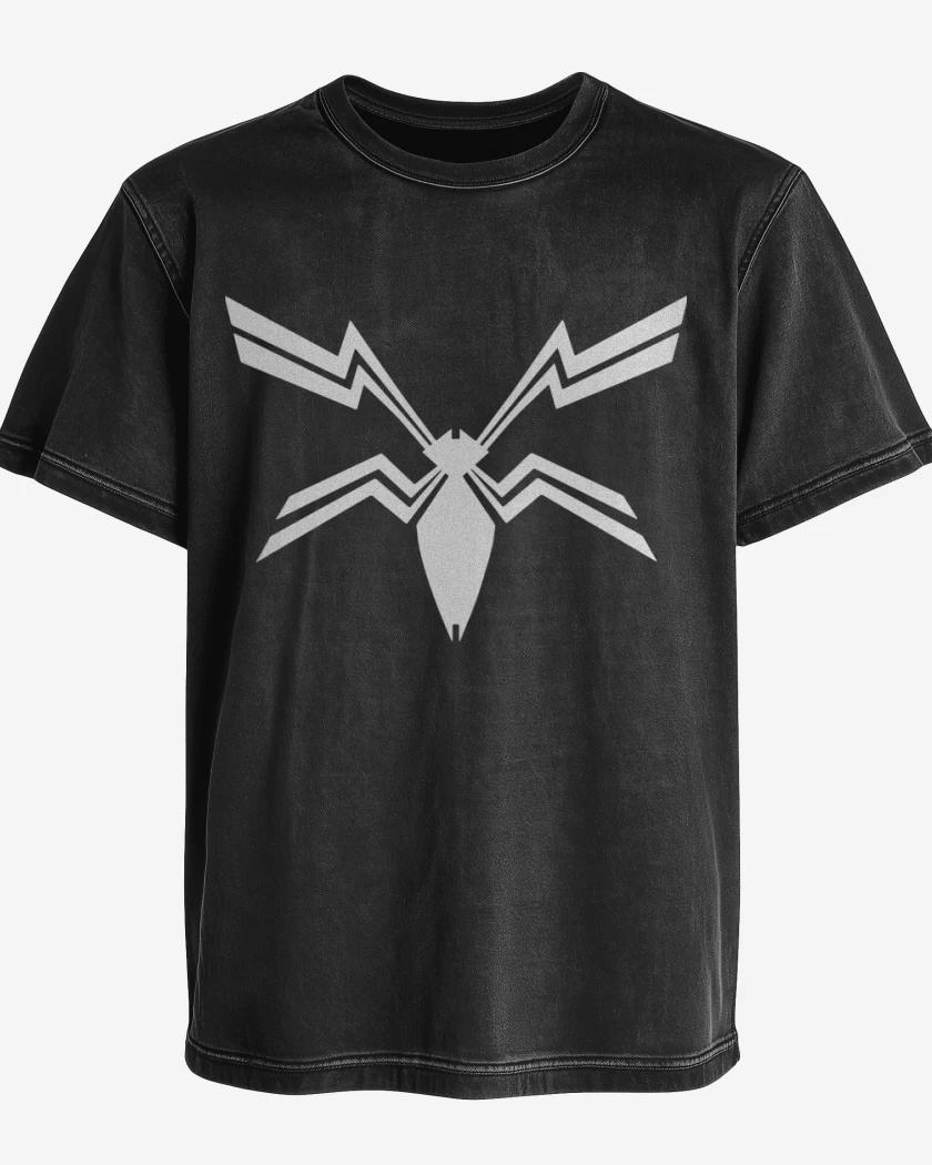 Polera desgastada Negro de Logo Veneno