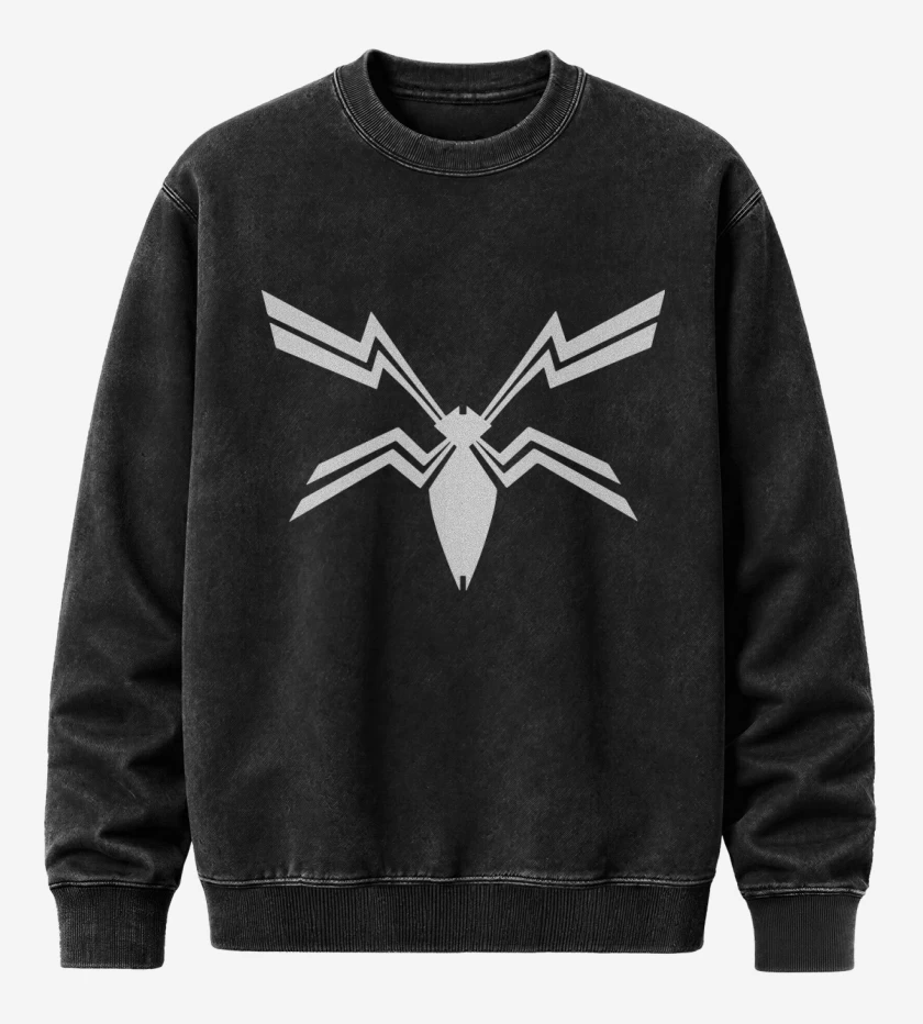 Poleron Polo Acid Wash Negro de Logo Veneno