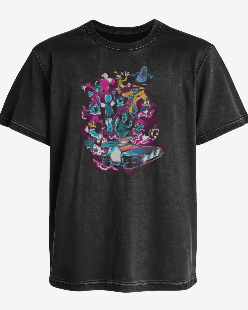 Polera desgastada Negro de Volver al Pasado