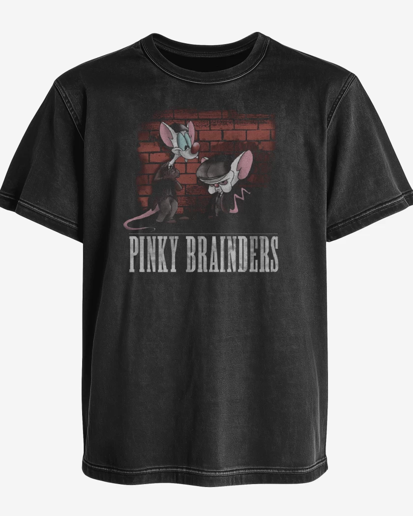 Polera desgastada Negro de Pinky Brainders