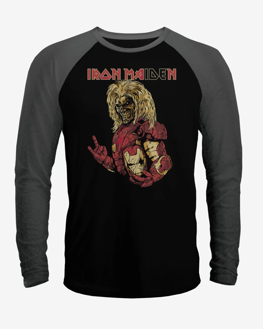 Polera Raglan Negro / Negro Heather de Iron Ma(ide)n