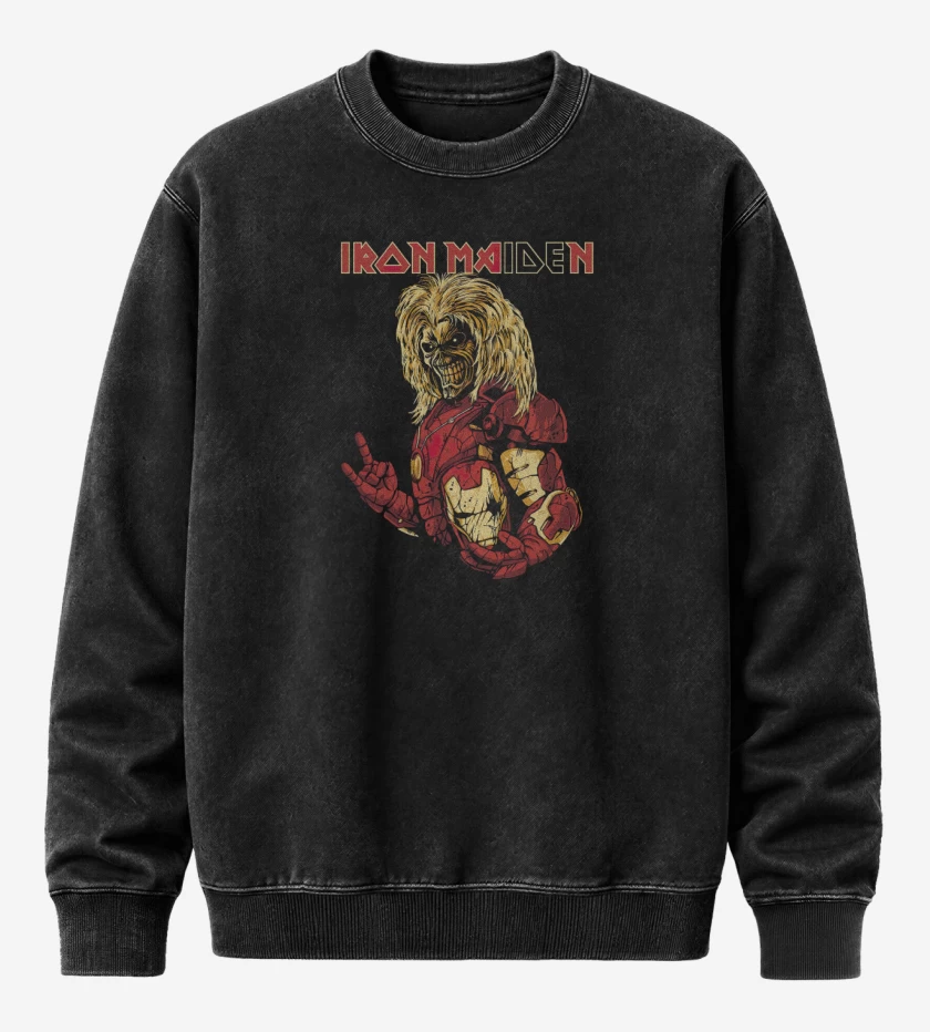 Poleron Polo Acid Wash Negro de Iron Ma(ide)n