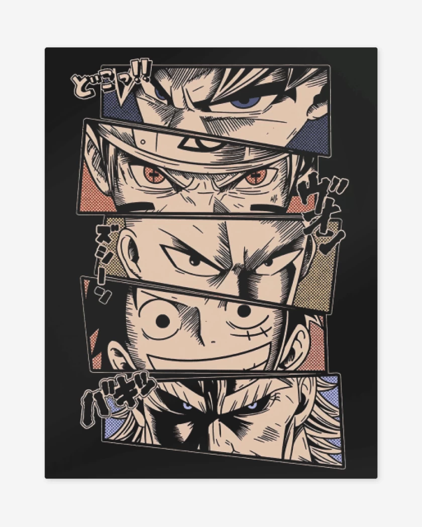 Print metalico Negro de Leyendas del Anime