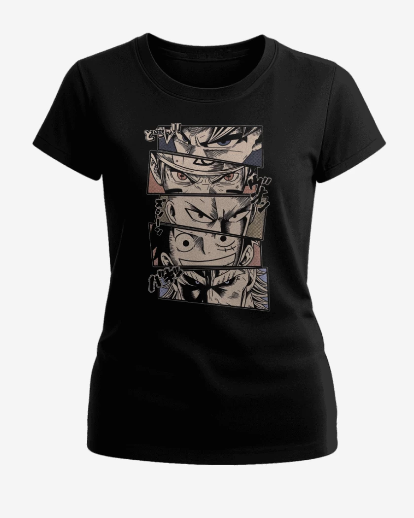 Polera de Mujer Negro de Leyendas del Anime