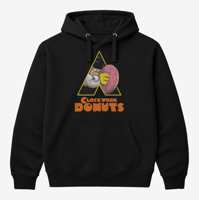 Polerón Canguro Negro de Clockwork Donuts
