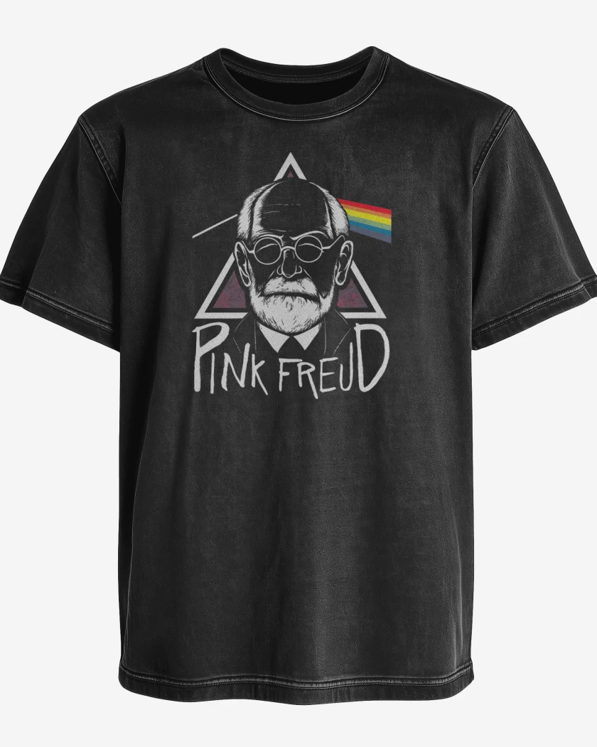 Polera desgastada Negro de Pink Freud