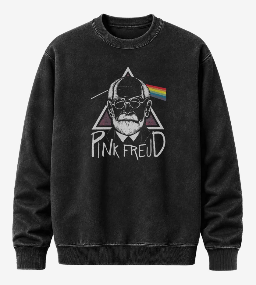 Poleron Polo Acid Wash Negro de Pink Freud