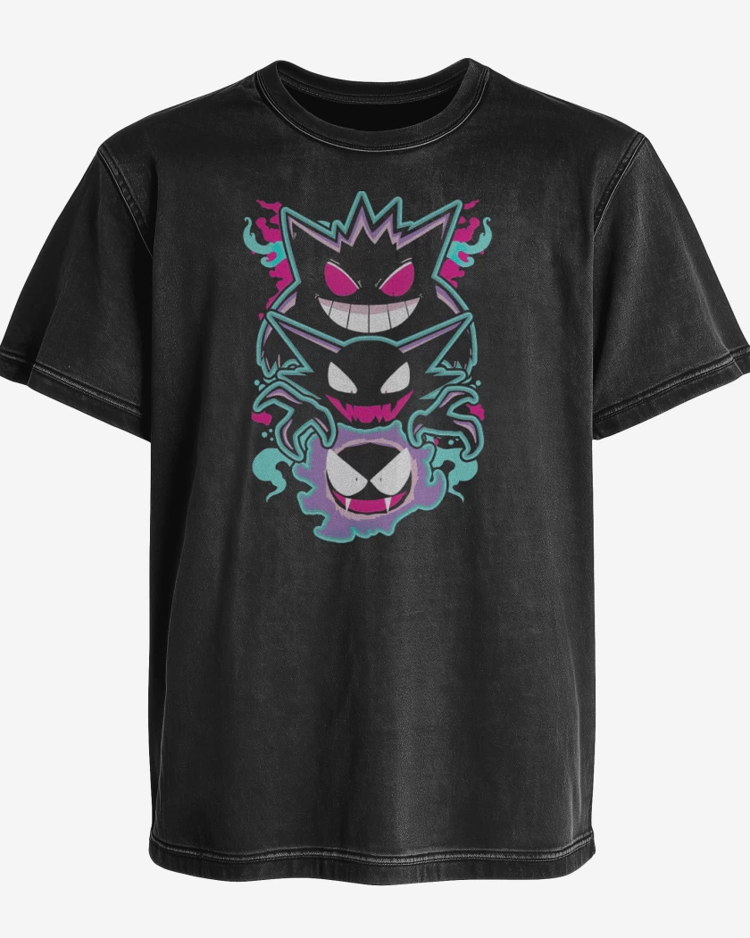 Polera desgastada Negro de Trio Fantasmal