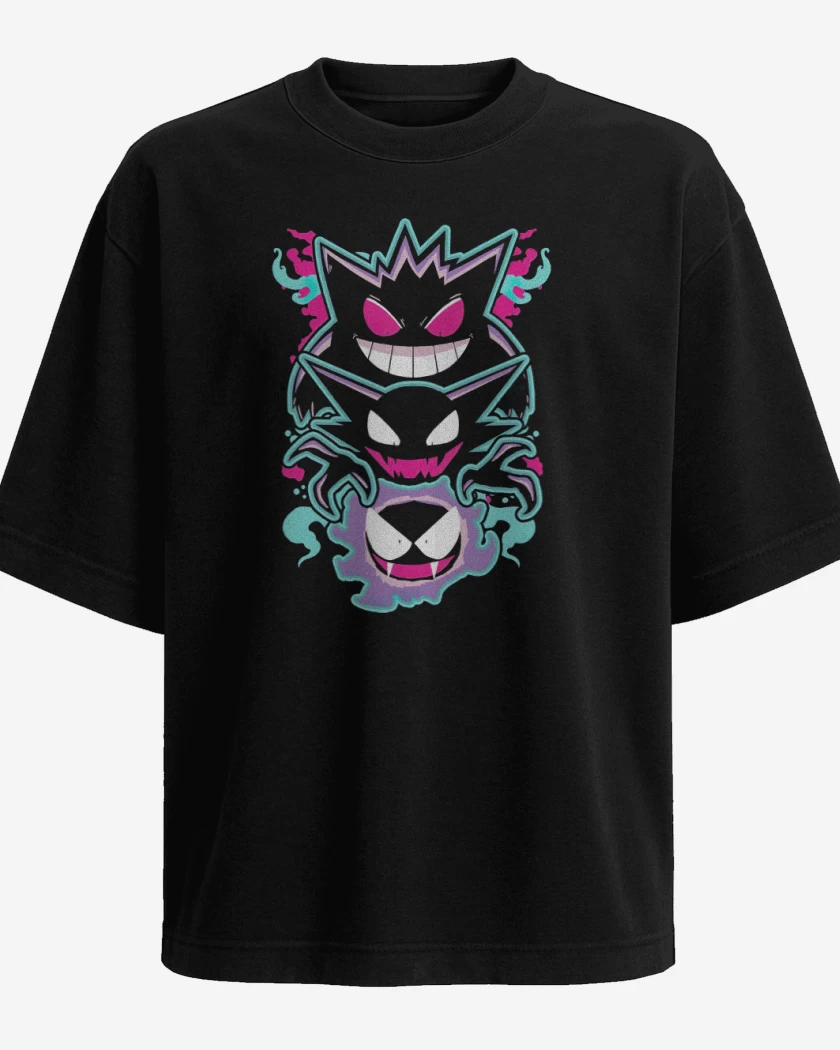 Polera Oversize Negro de Trio Fantasmal
