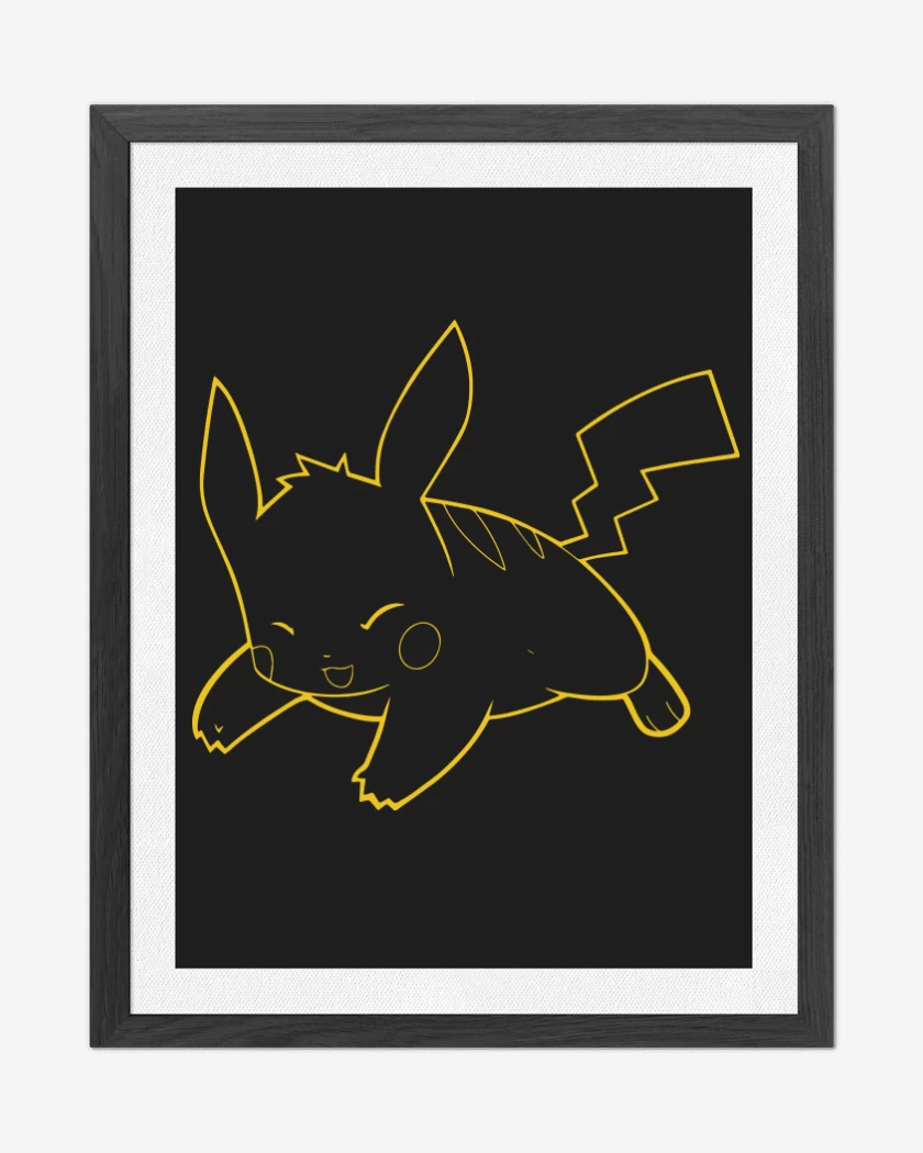 Cuadro decorativo Negro de Pikachu