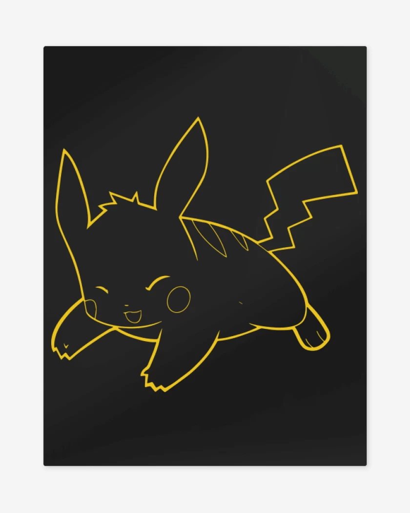Print metalico Negro de Pikachu
