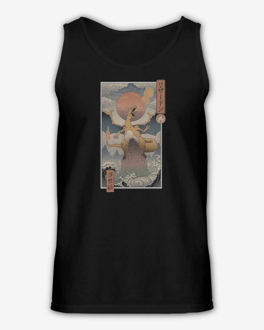 Sudadera Negro de Charizard Ukiyo-e