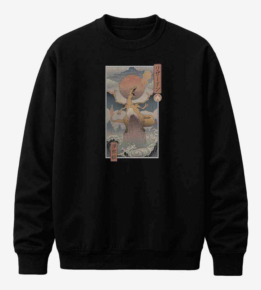 Poleron polo Charizard Ukiyo-e