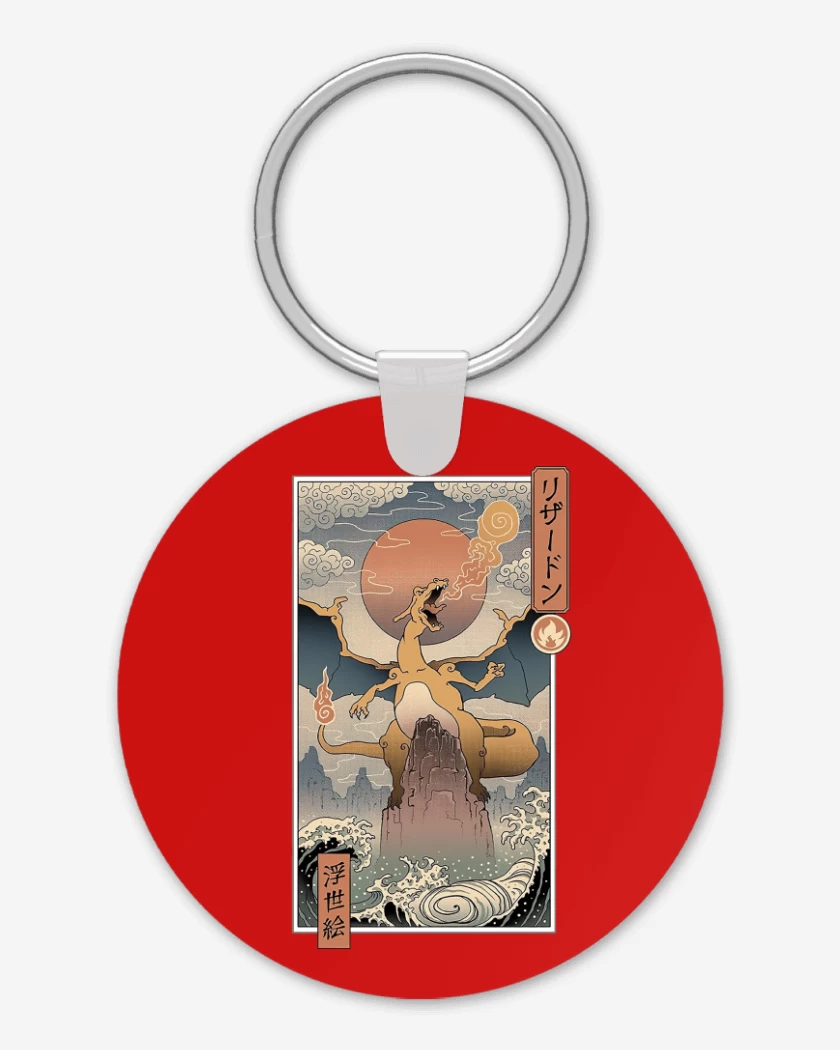 Llavero Rojo de Charizard Ukiyo-e