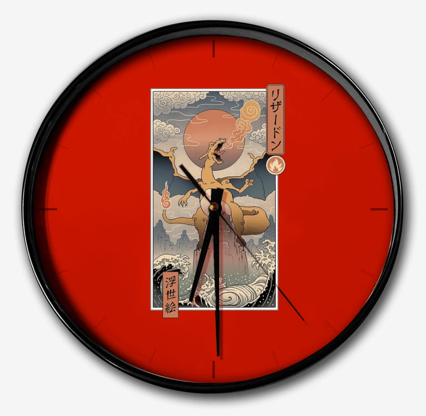 Reloj Rojo de Charizard Ukiyo-e