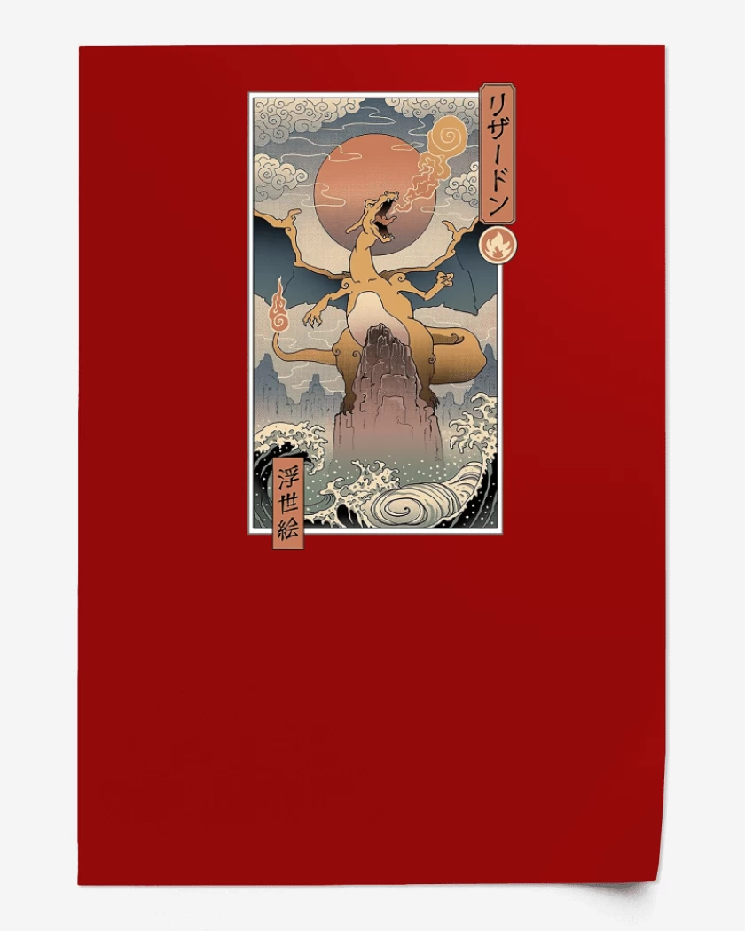Print Charizard Ukiyo-e