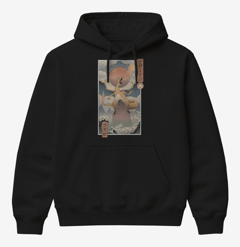 Poleron Canguro básico Charizard Ukiyo-e