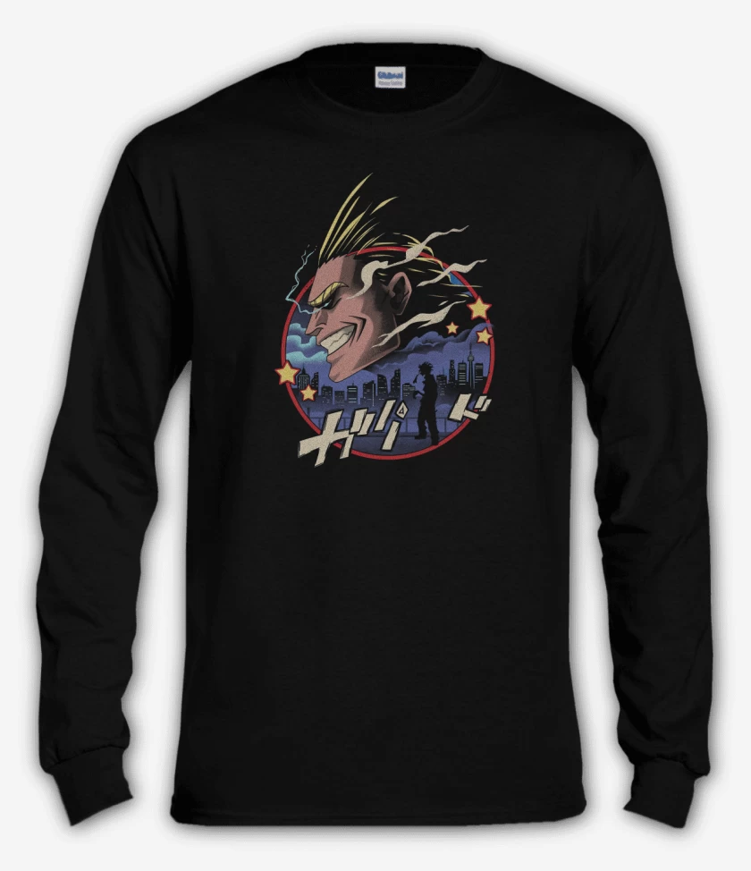 Polera manga larga Negro de Símbolo de la Paz