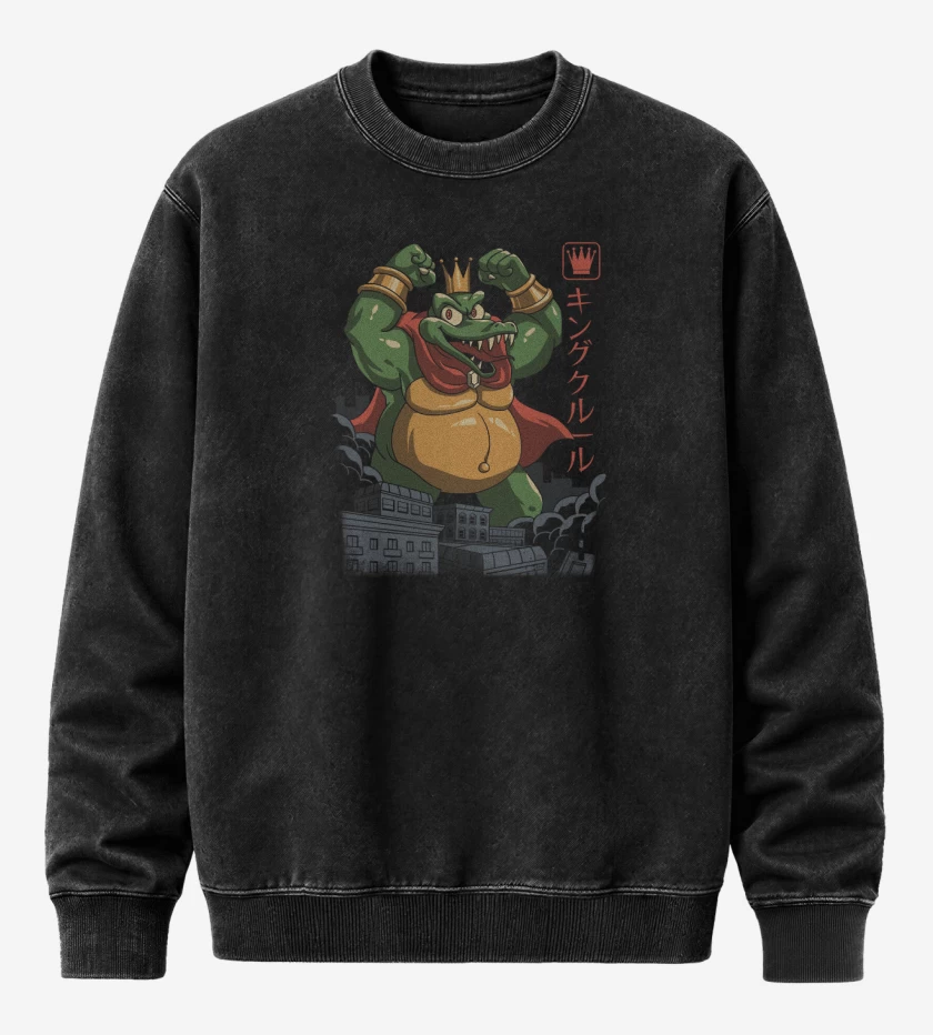 Poleron Polo Acid Wash Negro de King K. Rool
