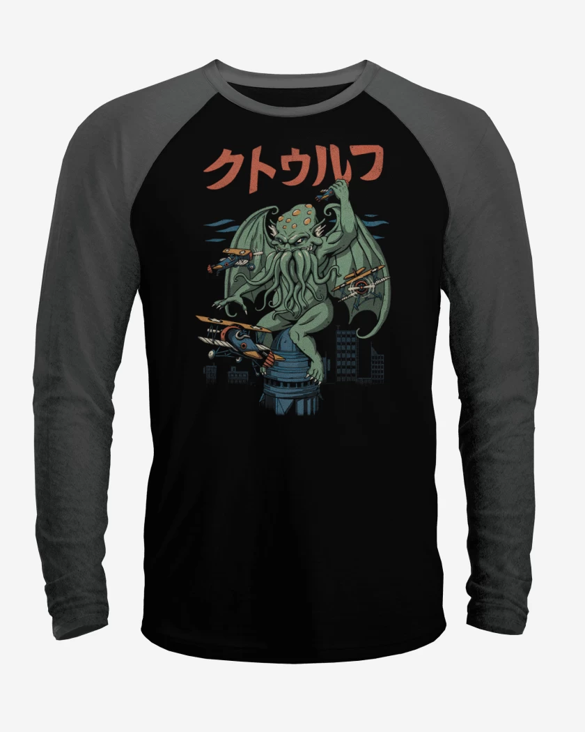 Polera Raglan Negro / Negro Heather de Kongthulu