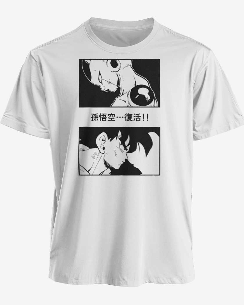 Polera premium Blanco de Goku vs Freezer
