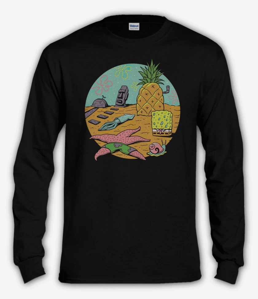 Polera manga larga Negro de Fondo de Bikini