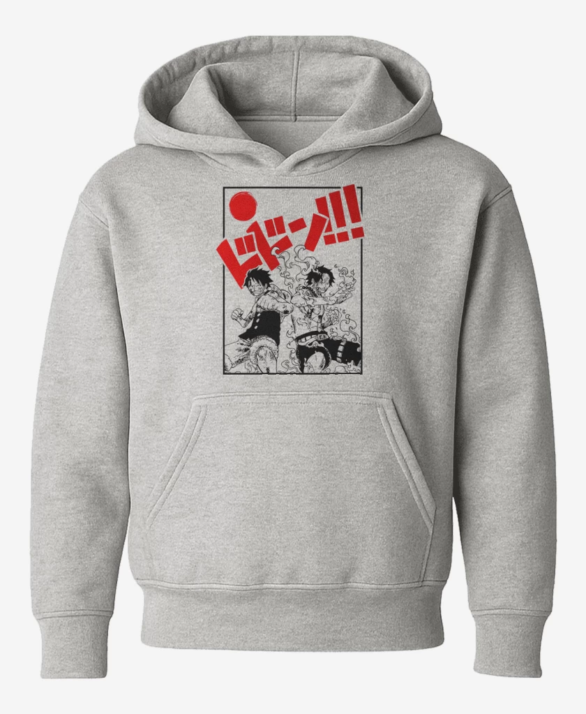 Poleron de niño Gris Melange de Luffy & Ace