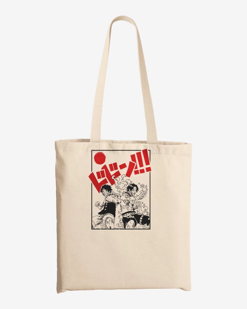 Totebag Blanco de Luffy & Ace