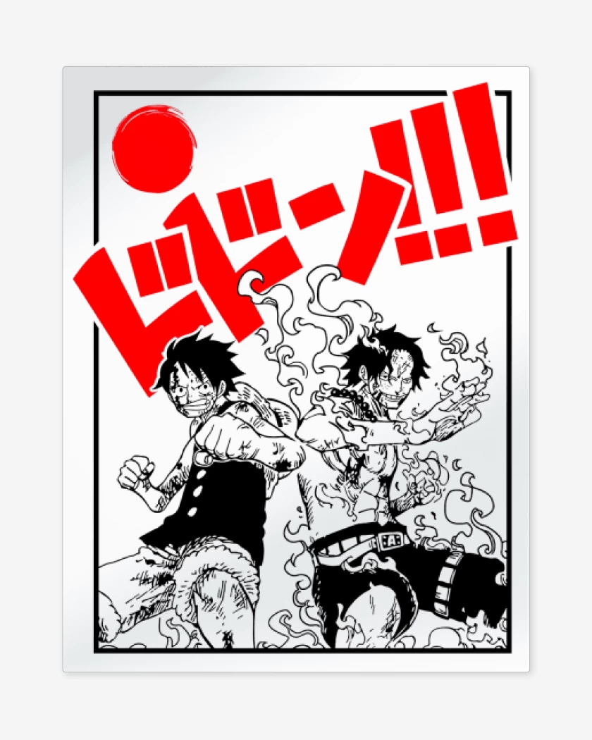 Print metalico Blanco de Luffy & Ace