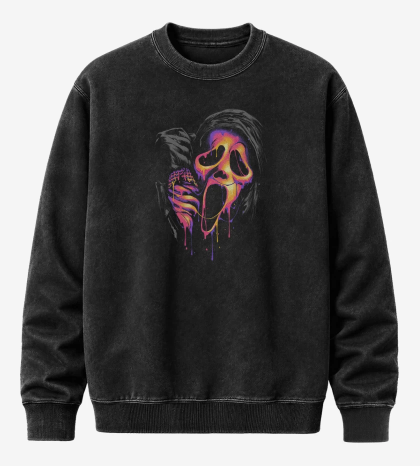Poleron Polo Acid Wash Negro de Screeam