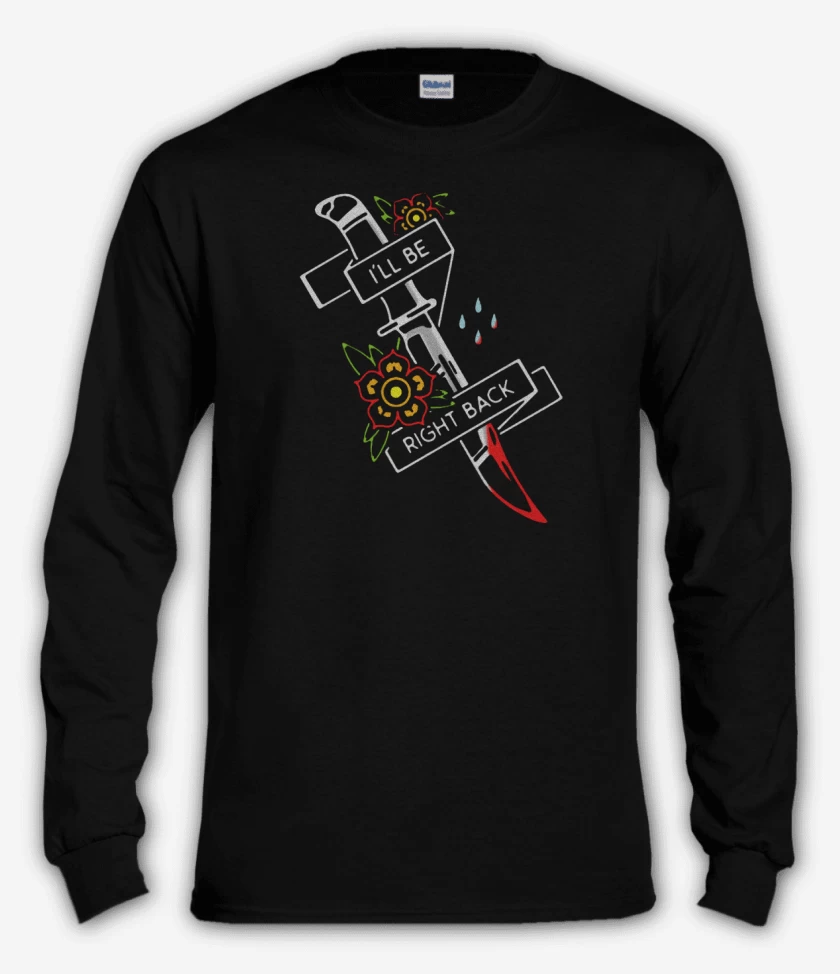 Polera manga larga Negro de ill be right back