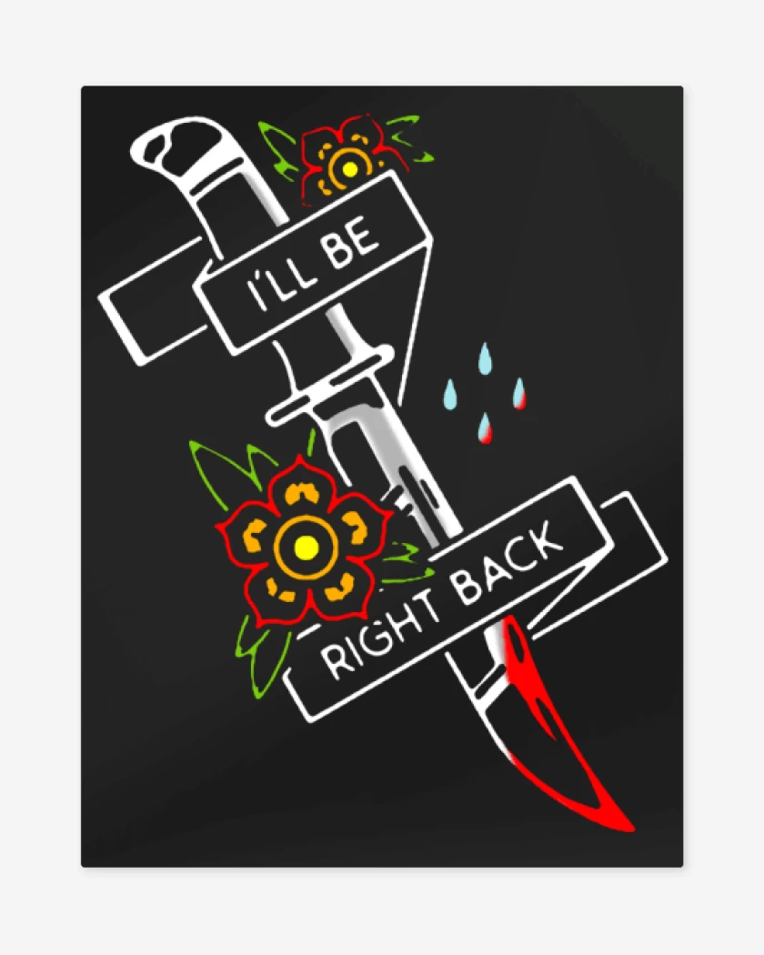 Print metalico Negro de ill be right back