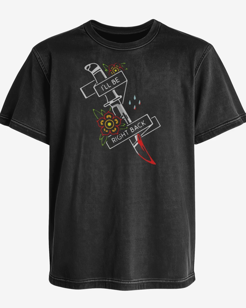 Polera desgastada Negro de ill be right back