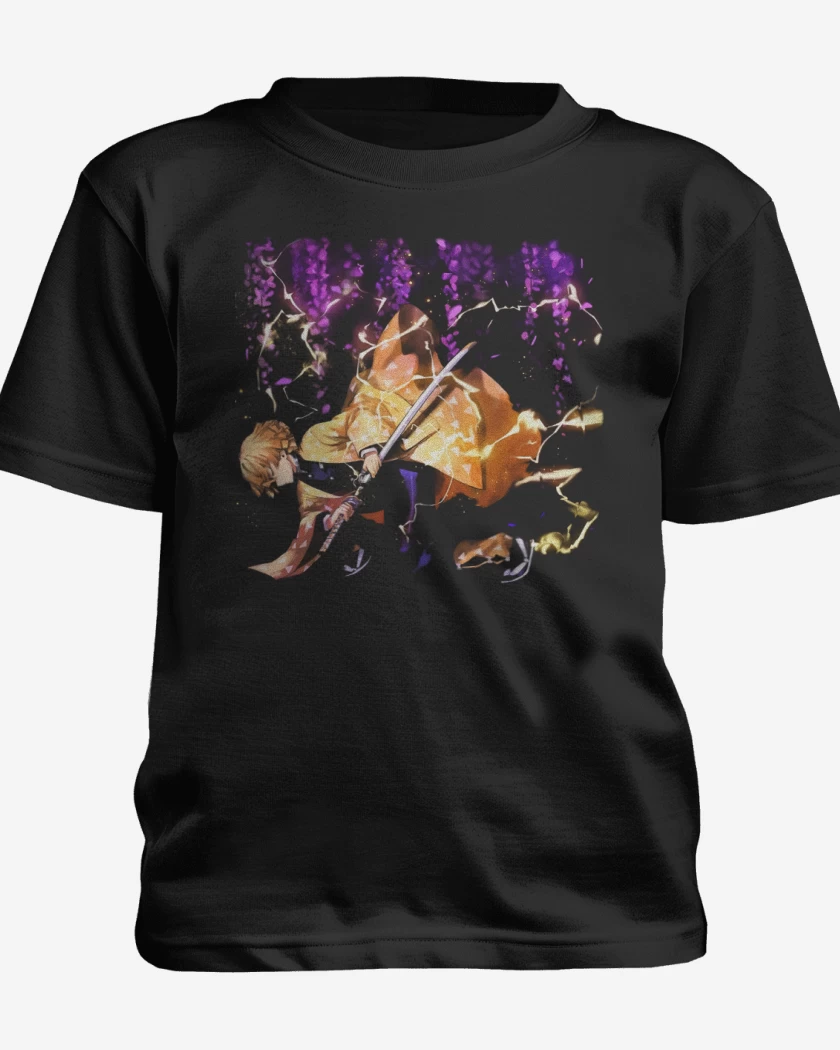 Polera de niño Negro de Zenitsu 2