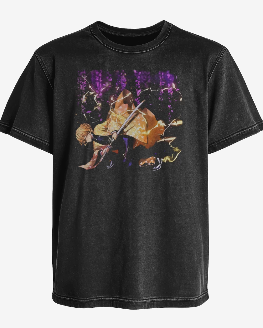 Polera desgastada Negro de Zenitsu 2